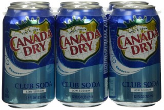 Canada Dry Club Soda Low Sodium 355ml Cans (6 Pack)